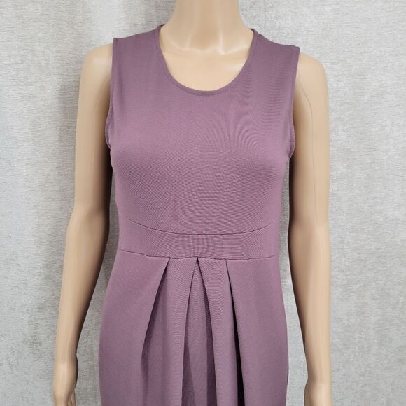 La Clef Womens Front Pleat Knee Length Midi Maternity Dress Mauve Purple - Picture 4 of 12